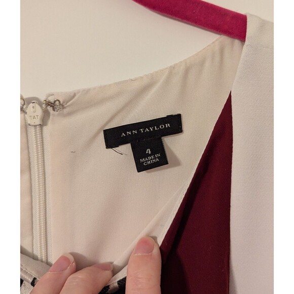 Ann Taylor Leopard Print Color Block Sheath Sleeveless Dress - Picture 4 of 7